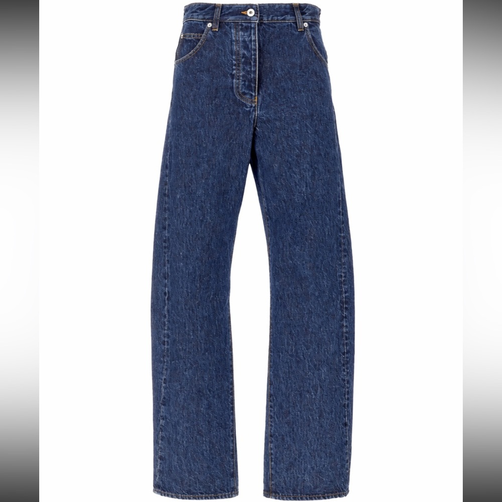 Ferragamo Marmorizzato Cotton Denim Jeans Blue Men’s IT 52/US 36